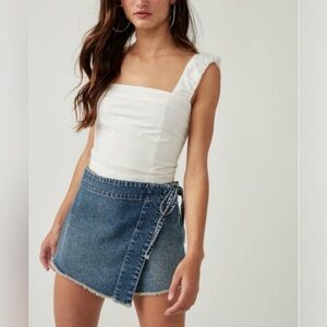 NWT Free People Cropped Ashley Tank White Size Extra Large